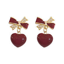 Red Heart Drop Earrings for Women – Dangle Statement Jewellery