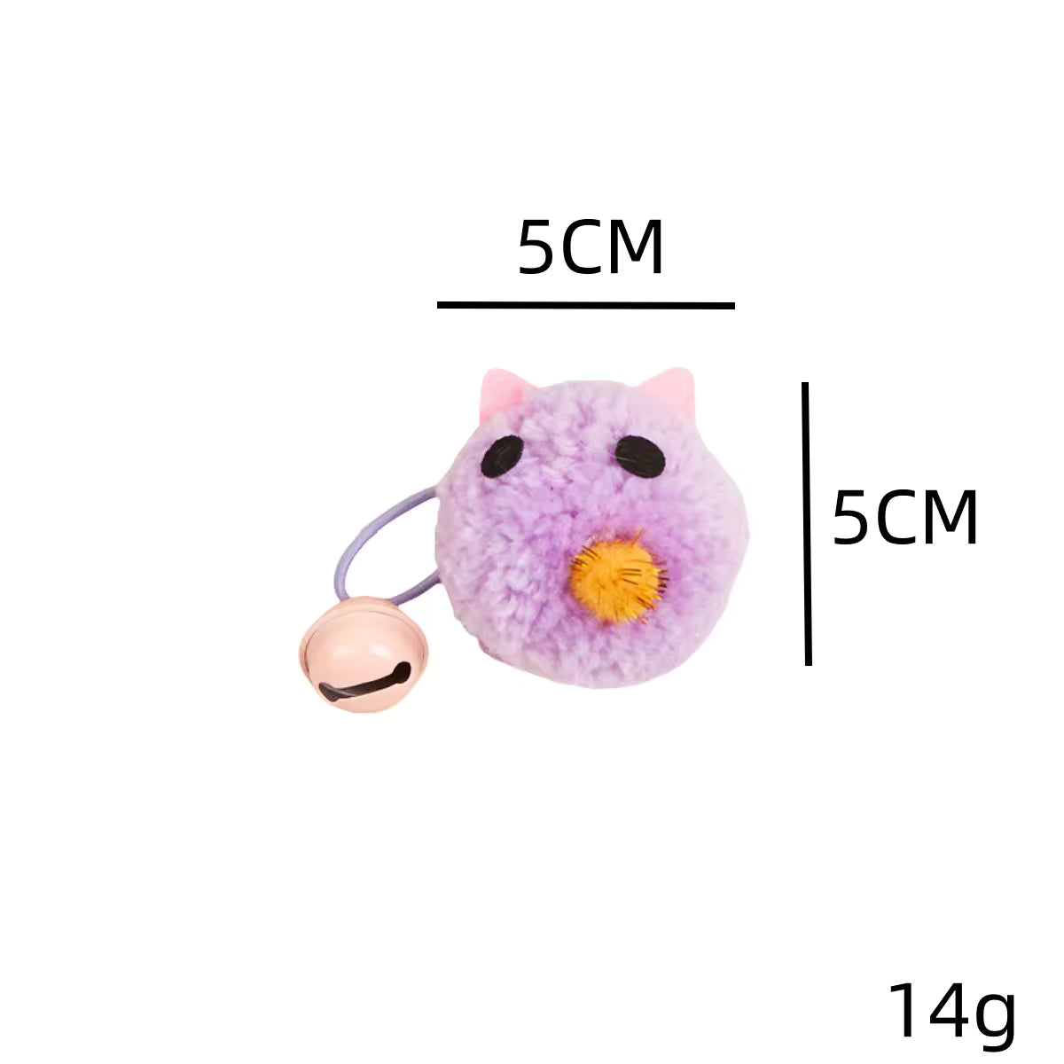 Mini Plush Mouse Cat Teaser Toy with Bell, 5cm Interactive Chase, Batting & Chew Play Toy for Indoor Cats, 4 Colours