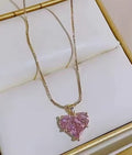 PINK Heart Luxury Elegant Necklace – Heart Pendant for Women