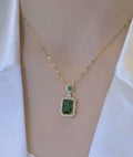 green Luxury Elegant Necklace – Heart Pendant for Women