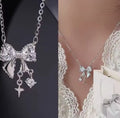 Sweet Bow Pendant Luxury Elegant Necklace – Heart Pendant for Women