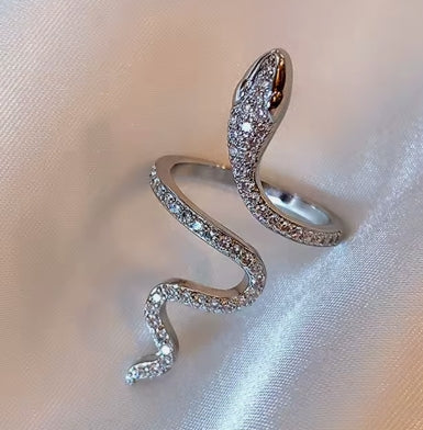 Gothic Open Snake Ring Adjustable Animal Rings Reptile Cute Luxury Elegant Ring – for Women