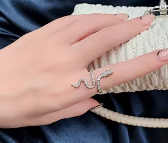 Gothic Open Snake Ring Adjustable Animal Rings Reptile Cute Luxury Elegant Ring – for Women
